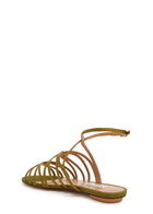 Aquazzura Serenade Raffia Sandals Khaki