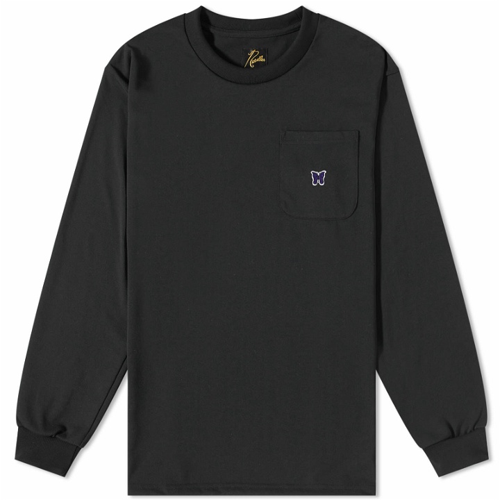 Photo: Needles Men's Logo Long Sleeve T-Shirt in Black