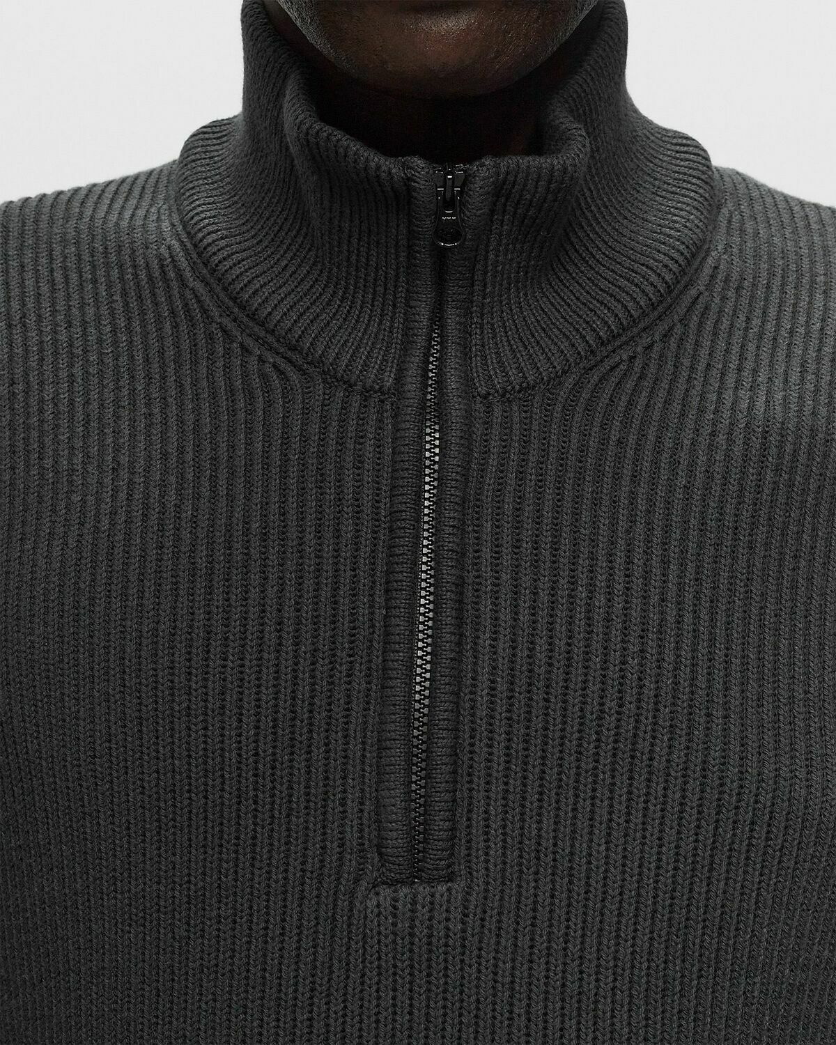 C.P. Company Full Rib Half Zipped Knit Black Pullovers C.P. C.P. Company Full Rib Half Zipped Knit Black Pullovers C.P.