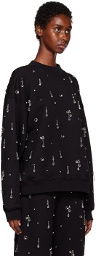 3.1 Phillip Lim Black Drip Embellished Compact Sweatshirt