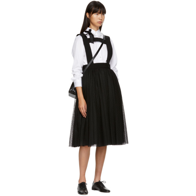Noir Kei Ninomiya Black Lace and Tulle Suspender Skirt Noir