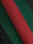 GUCCI - Gg And Web Motif Wool Scarf