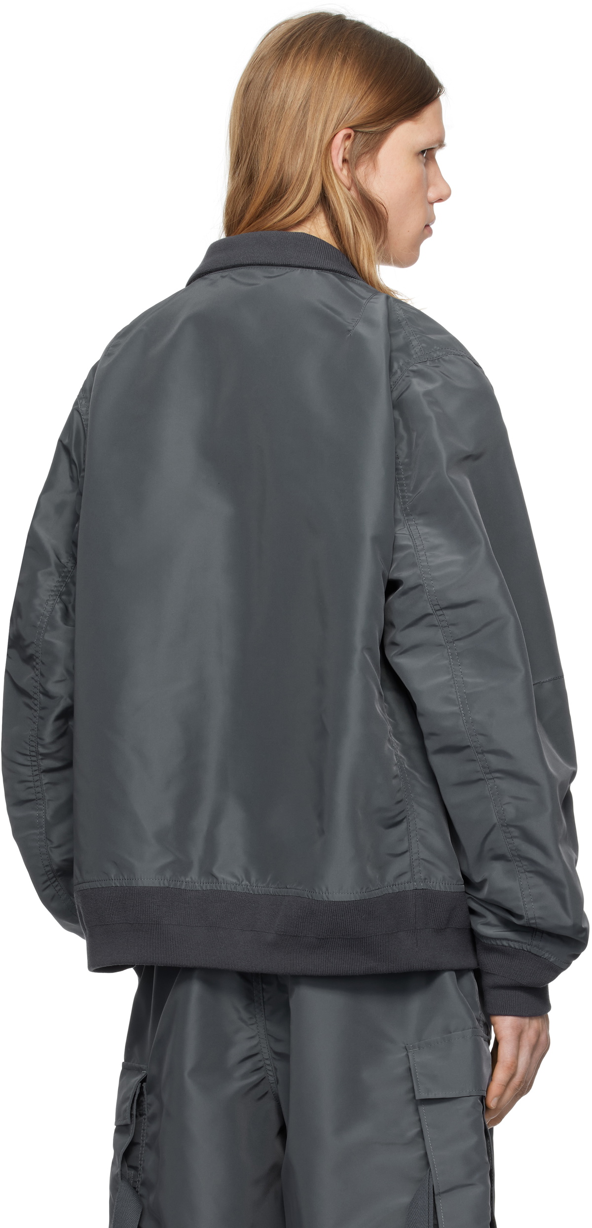 sacai Blue Nylon Twill Bomber Jacket Sacai sacai Blue Nylon Twill Bomber Jacket Sacai