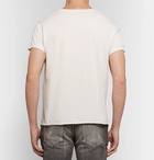 Saint Laurent - Distressed Printed Cotton-Jersey T-Shirt - Men - White