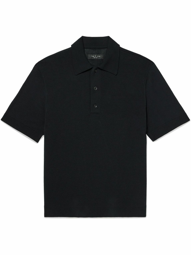 Photo: Rag & Bone - Cotton-Blend Polo Shirt - Black