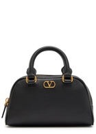 Valentino Garavani Vlogo Mini Pebbled Leather top Handle bag - Black - One Size