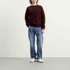 Maison Margiela Men's Lambswool Sweater in Burgundy/Brown