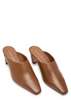 Stuart Weitzman Stassi 50 Leather Mules Brown