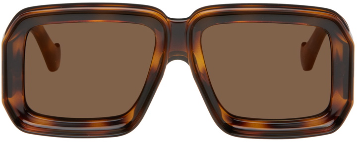 Photo: LOEWE Tortoiseshell Paula's Ibiza Dive In Mask Sunglasses