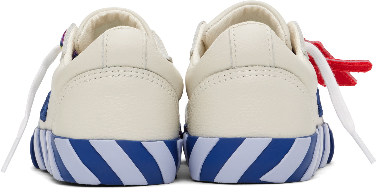 Off-White Kids Off-White & Blue Low Vulcanized Full Leather Sneakers