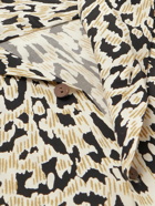 Wacko Maria - Camp-Collar Leopard-Print Satin Shirt - Yellow