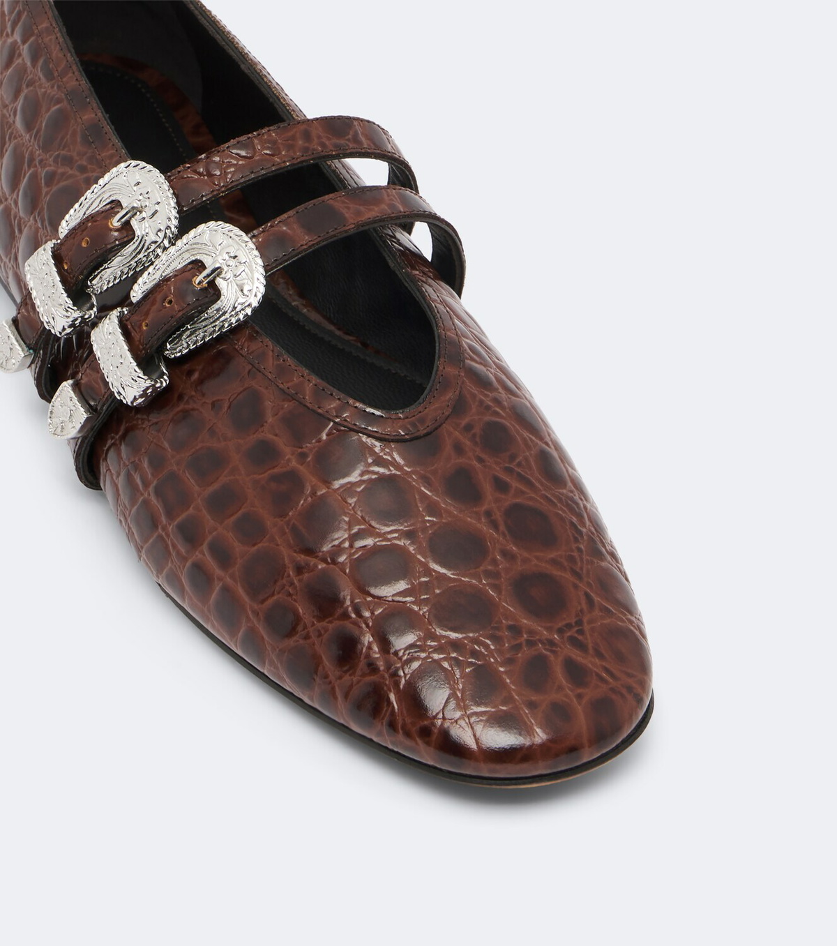Le Monde Béryl Claudia croc-effect leather ballet flats