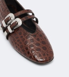 Le Monde Béryl Claudia croc-effect leather ballet flats