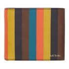 Paul Smith Black and Multicolor Stripe Bifold Wallet