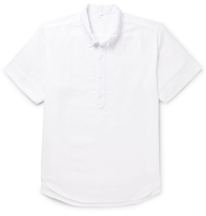 Photo: Save Khaki United - Button-Down Collar Cotton and Linen-Blend Shirt - White