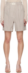 Silk Laundry Beige Cotton Boxer Shorts