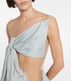 Acne Studios Gathered satin and mesh gown