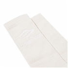 Balenciaga Men's Logo Socks in Off White/Gitd