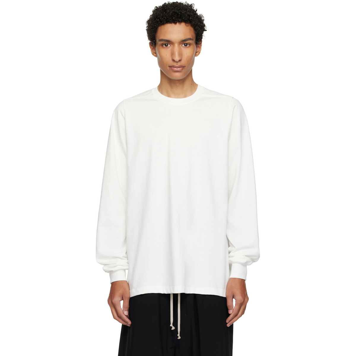 Rick Owens Off-White Tower Short Crewneck LS Sweatshirt