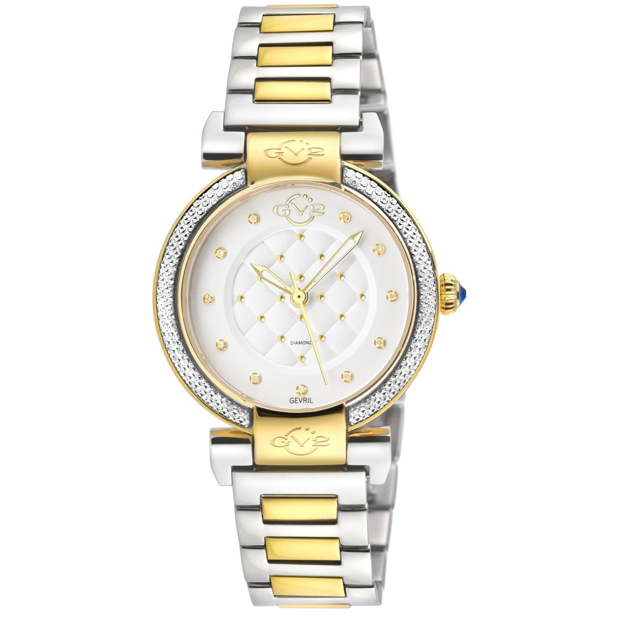GV2 by Gevril Berletta Quartz Diamond White Dial Ladies Watch 1545B