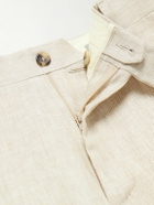 Canali - Slim-Fit Straight-Leg Linen Suit Trousers - Neutrals
