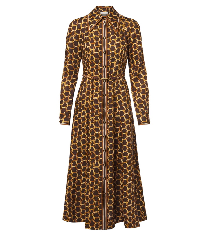Photo: Zimmermann Belted printed linen shirt dress
