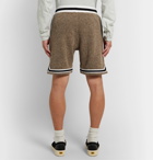 John Elliott - Game Wide-Leg Mélange Bouclé Drawstring Shorts - Brown