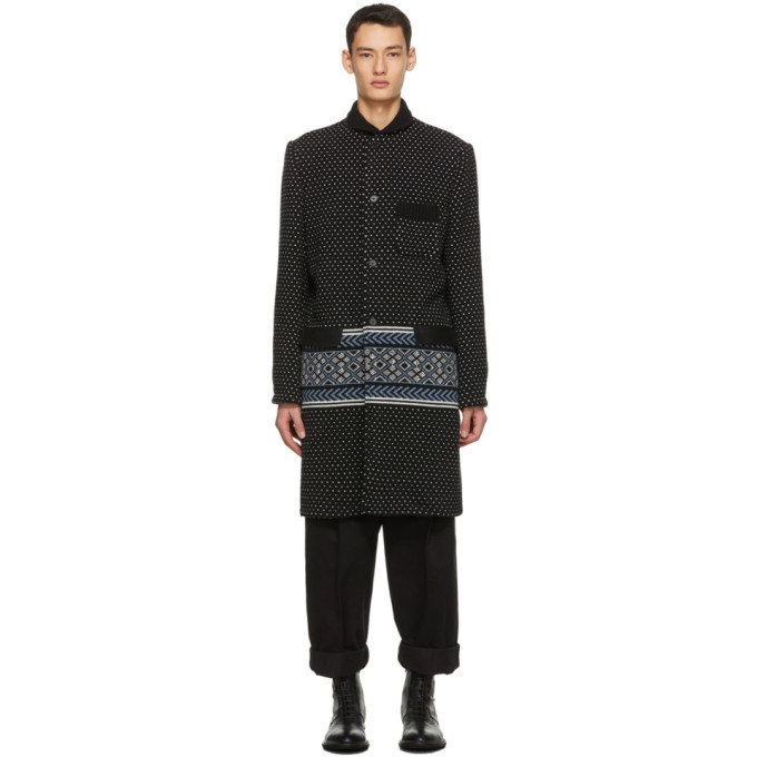 Photo: Haider Ackermann Black and Off-White Knitted Officer Coat
