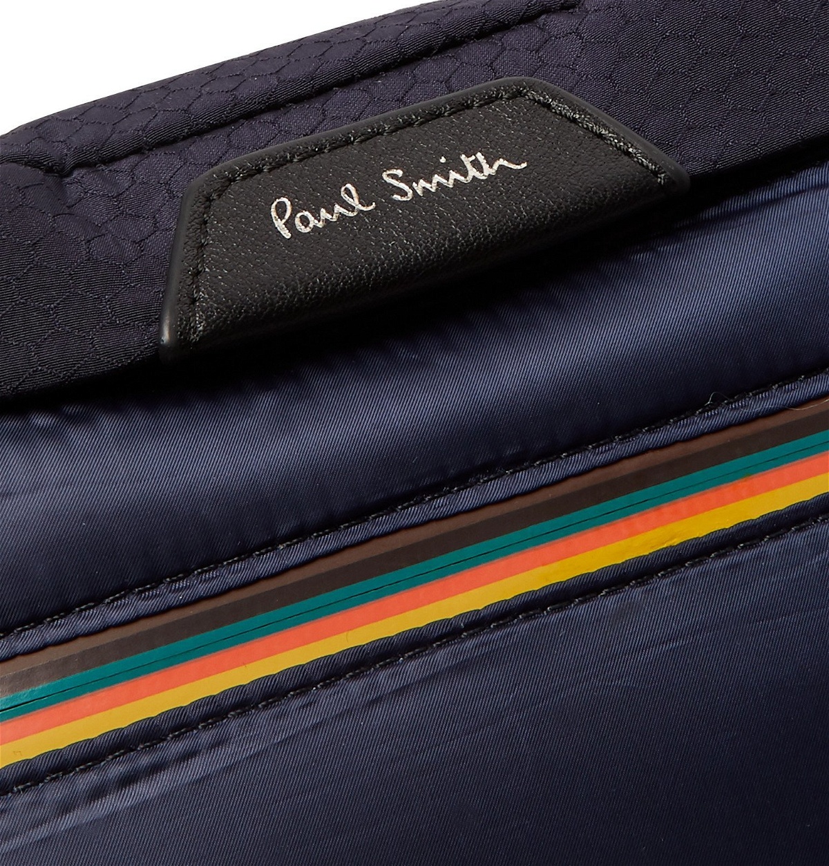 Paul Smith - Leather-Trimmed Ripstop and Shell Belt Bag - Blue