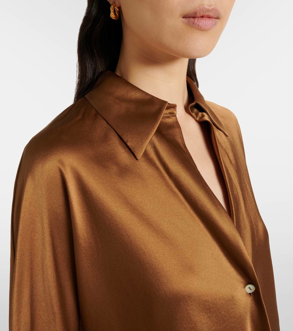 Silk Satin Rib Shirt