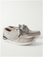 Visvim - Hockney-Folk Suede Boat Shoes - Gray