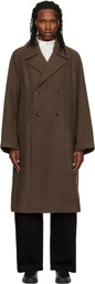 LEMAIRE Brown Double-Breasted Coat