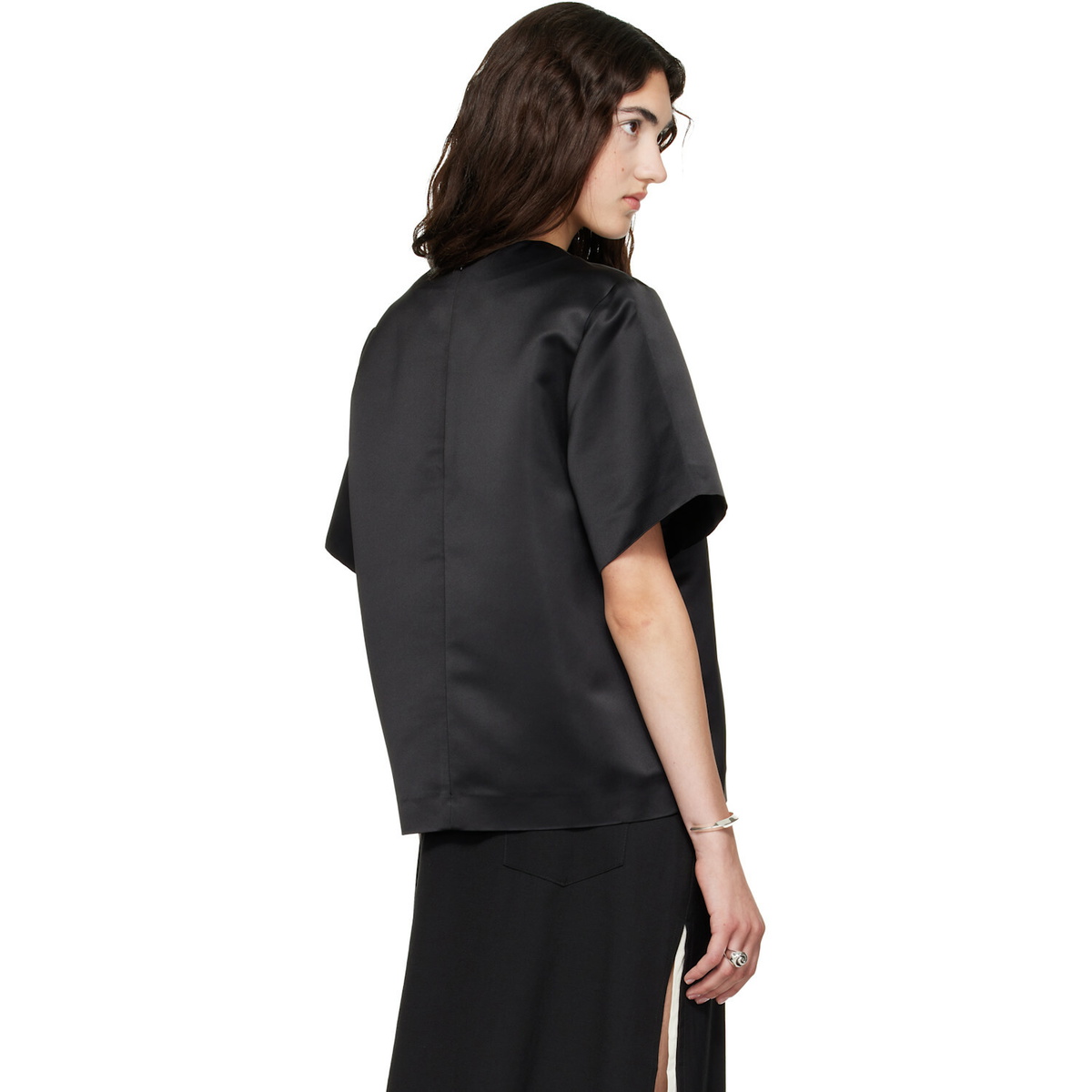 TOTEME Black Duchess Satin T-shirt