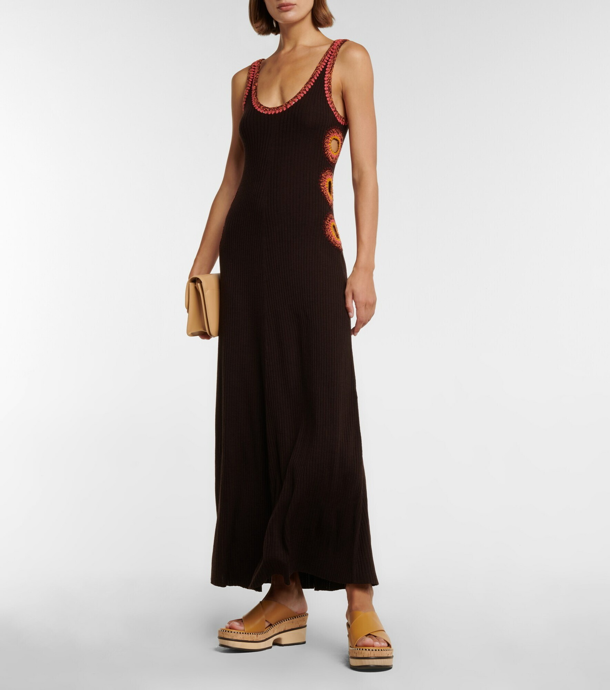 Chloe Crochettrimmed cutout wool maxi dress Chloe