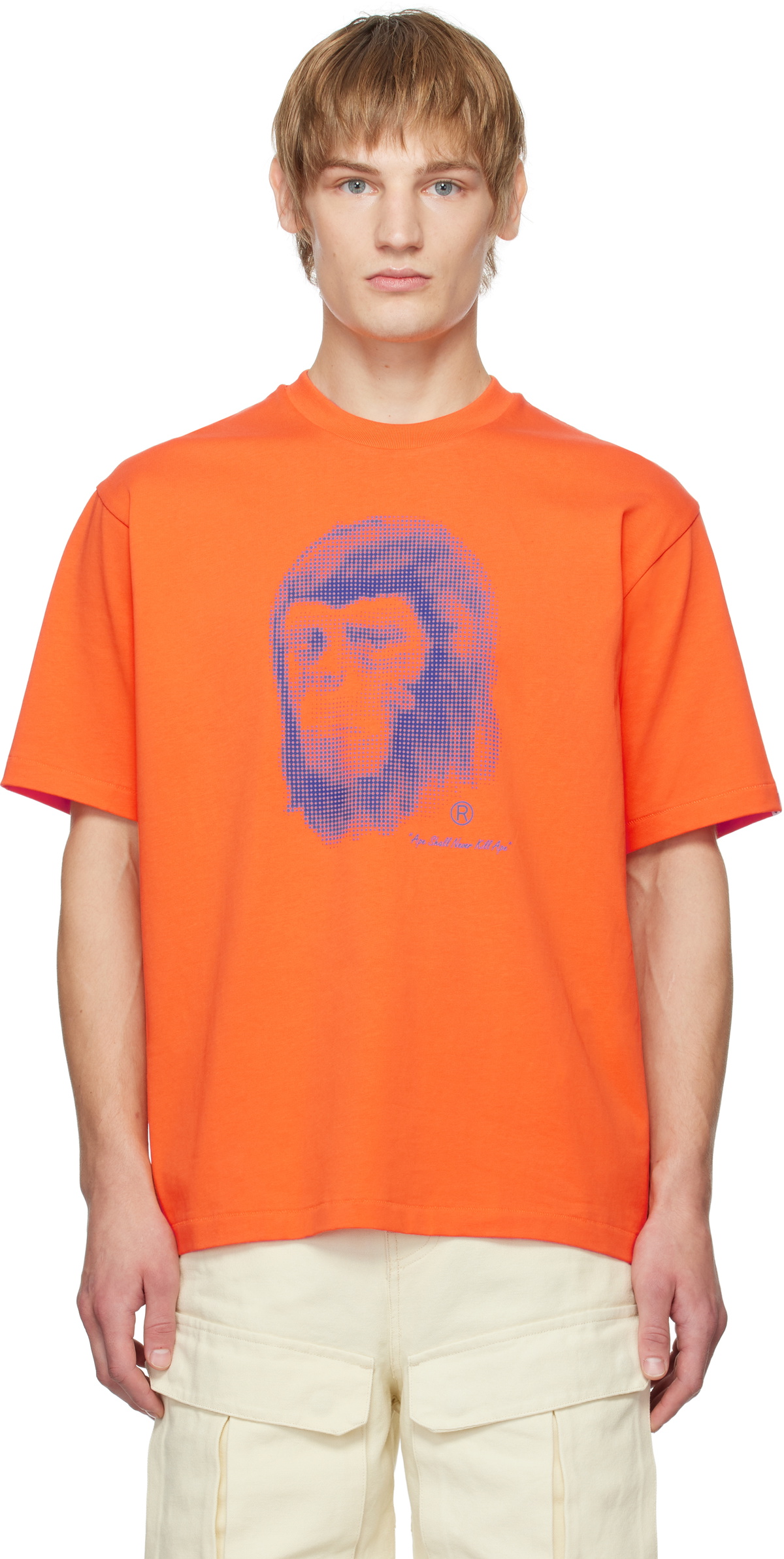 トップス A BATHING APE BAPE PIXEL COMIC APE HEAD BAPE Pixel Comic Ape Head Relaxed Fit Tee White Men's - SS24