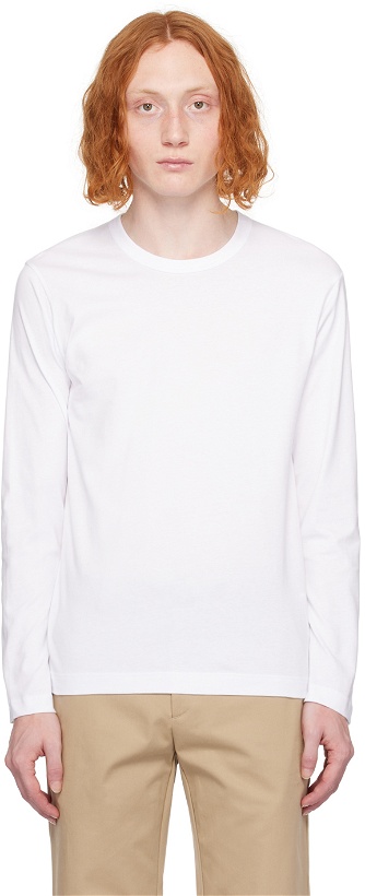 Photo: Comme des Garçons Shirt White Printed Long Sleeve T-Shirt