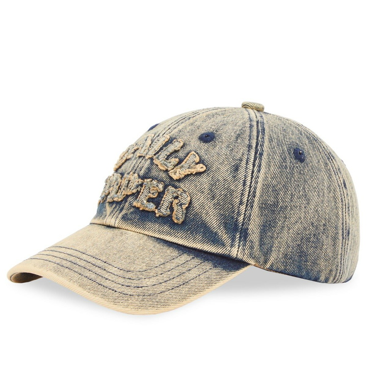 Photo: Daily Paper Women's Dias Arch Stach Denim Cap in Brown Wash 