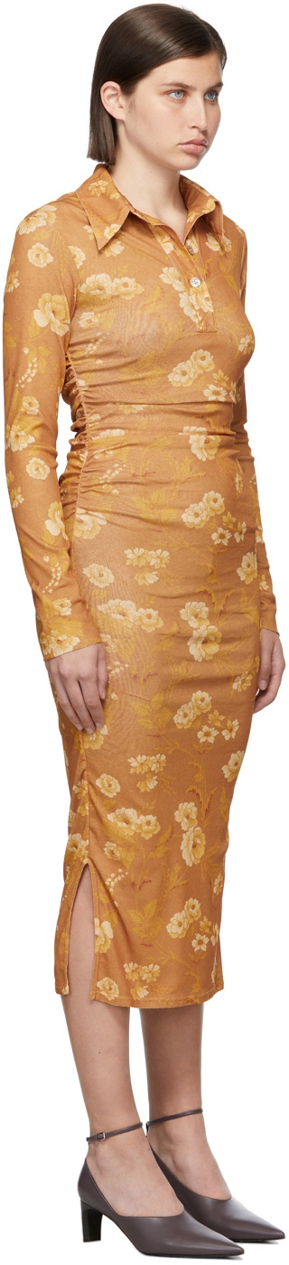 nanushka orange dress Sayan - Draped Slip Satin Midi Dress