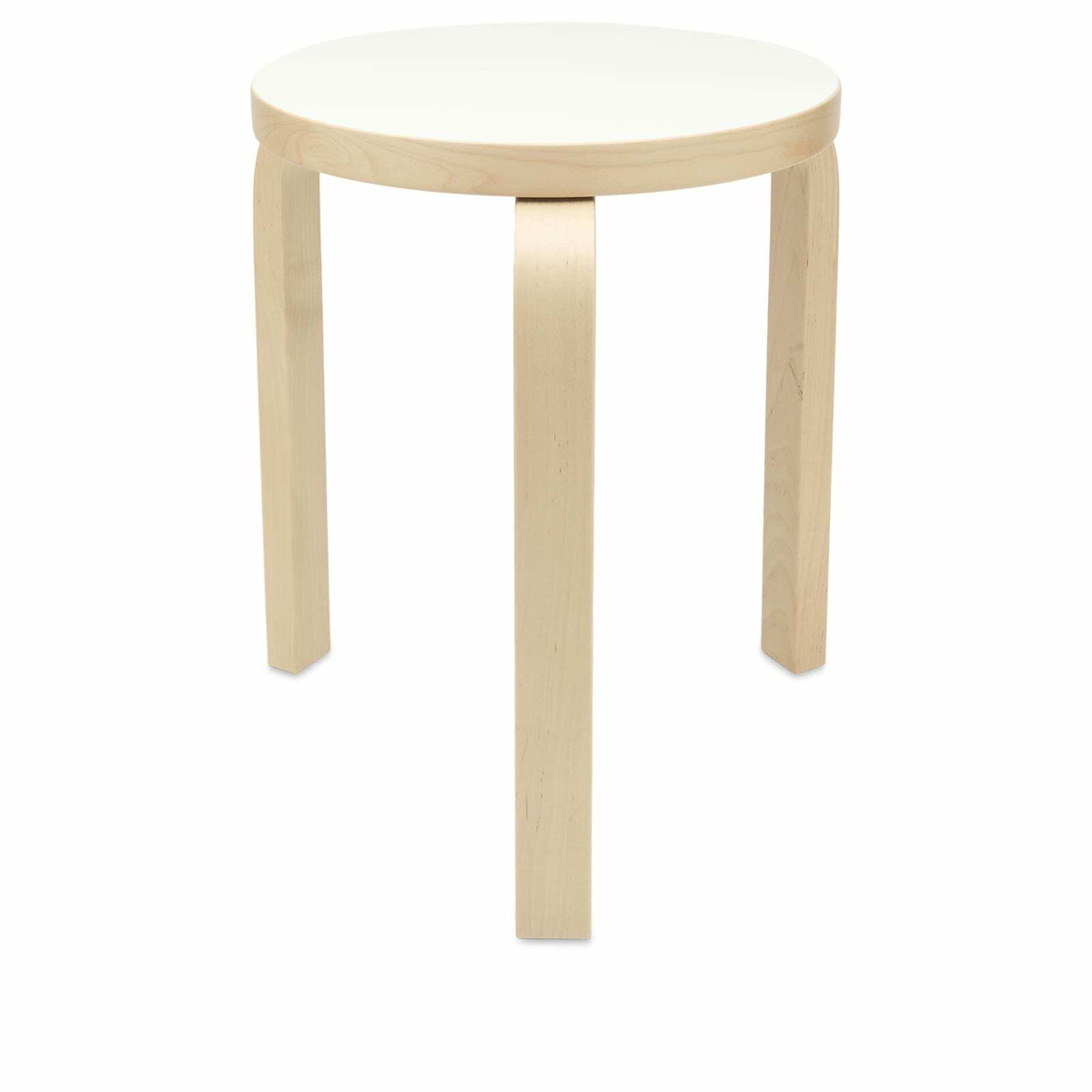 Artek Alvar Aalto 1933 Stool 60 in White Laminate 