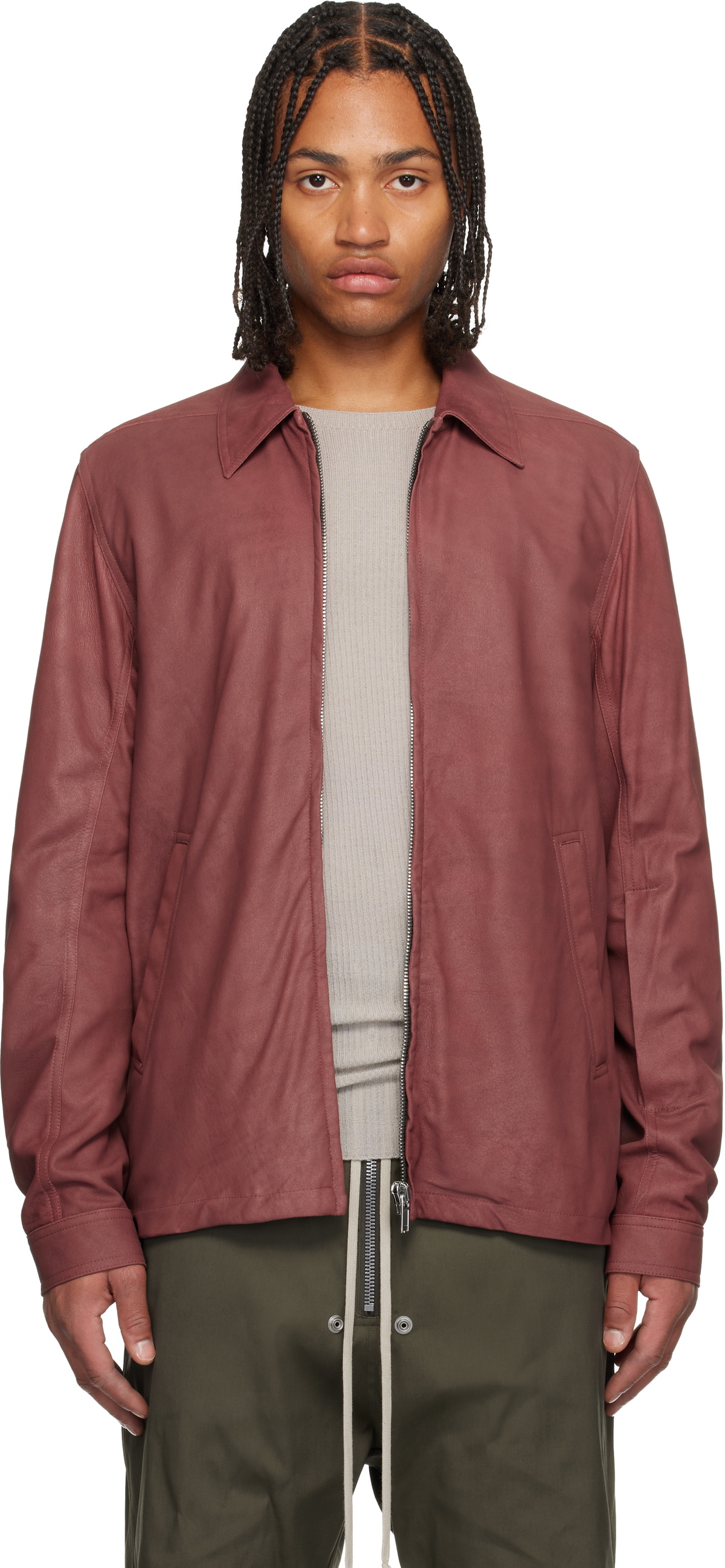 Rick Owens Orange Leather Jacket Rick Owens
