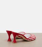 Manolo Blahnik Jadara leather-trimmed gingham mules