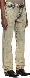 KUSIKOHC Navy & Beige Washed Jeans