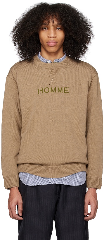 Photo: Comme des Garçons Homme Beige Jacquard Sweater