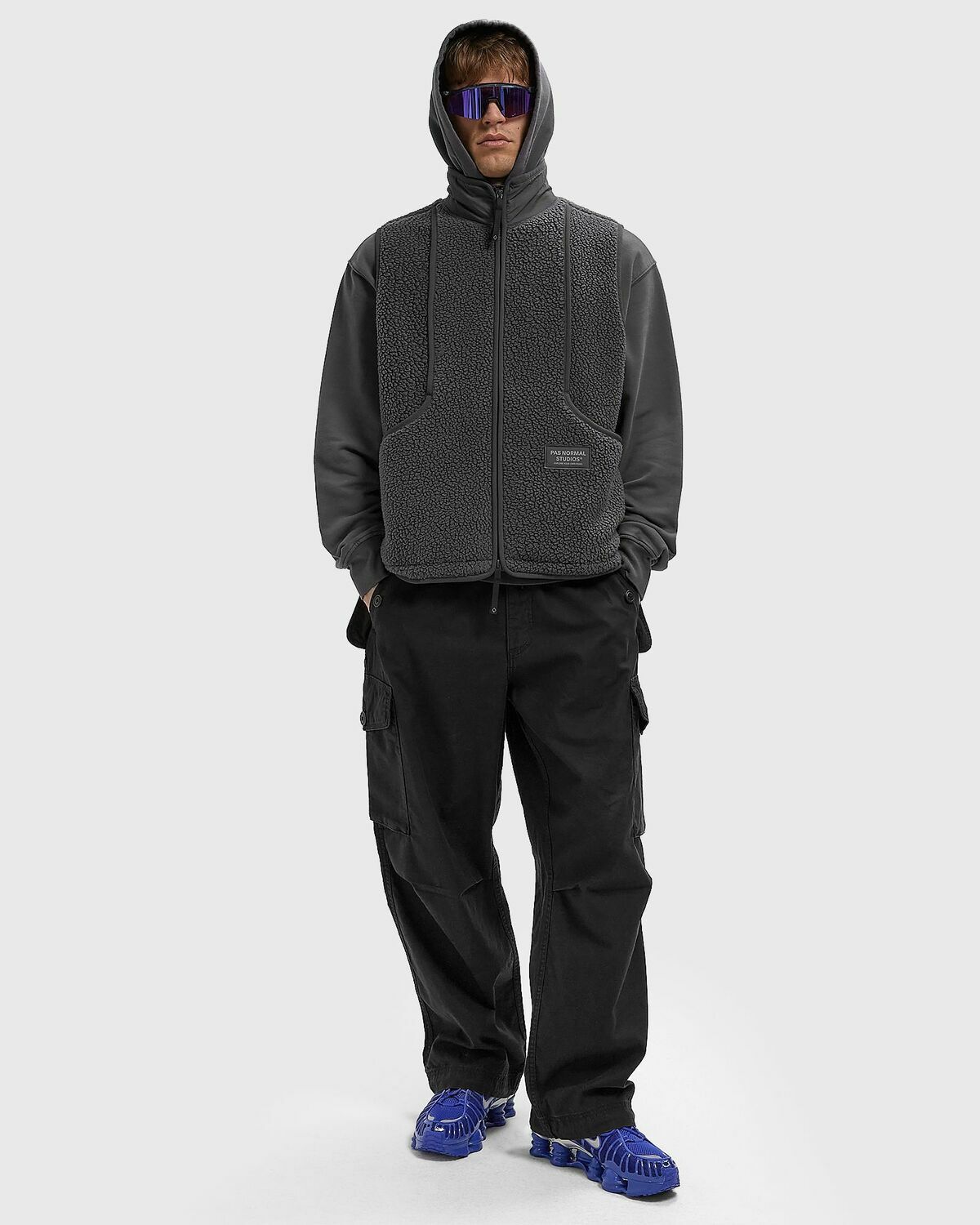 Pas Normal Studios Off-Race Pile Fleece Vest Grey Men