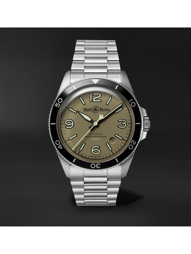 Photo: BELL & ROSS - BR V2-92 Military Green Automatic 41mm Stainless Steel Watch, Ref. No. BRV292-MKA-ST/SST