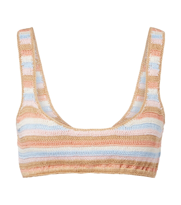 Photo: Anna Kosturova Crochet striped cotton bikini top