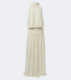 De La Vali Cruz draped chiffon maxi dress