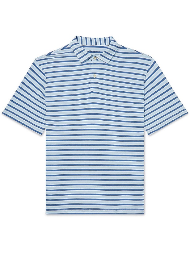 Photo: Peter Millar - Striped drirelease Jersey Polo Shirt - Blue