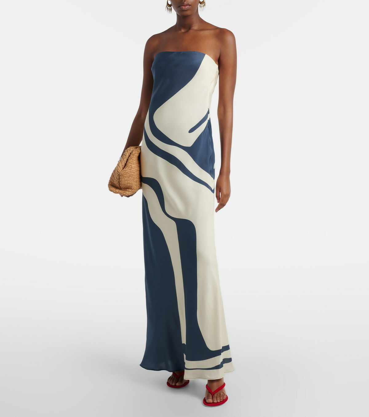 SIR Lilou strapless silk maxi dress