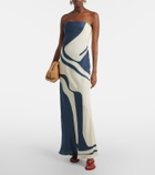SIR Lilou strapless silk maxi dress
